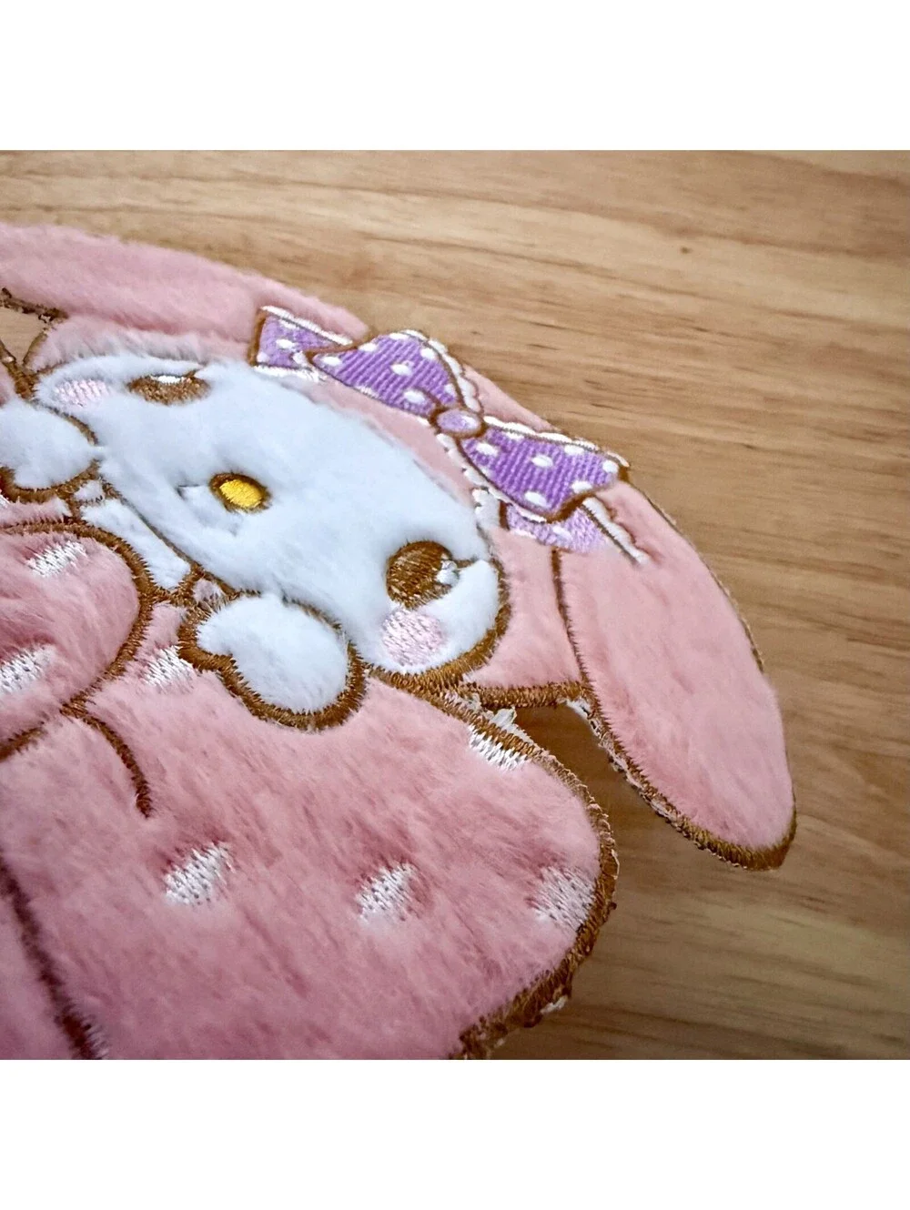 Sew On Patch - Large My Melody, Fluffy Bow Pink Bunny Kawaii NWT